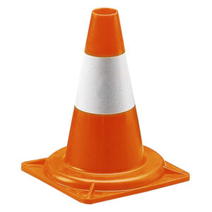 Cono 34cm polietilene bianco/arancio