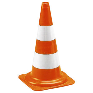 Cono 54cm polietilene bianco/arancio